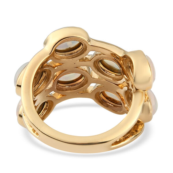 Natürlicher Äthiopischer Opal Ring 925 Silber vergoldet  ca. 2,54 ct image number 6