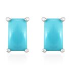 Amerikanische Sleeping Beauty Türkis-Ohrringe, 925 Silber platiniert ca. 0,57 ct