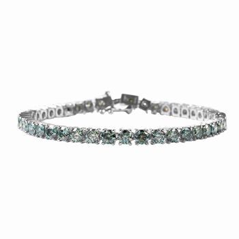 Blaues Moissanit Armband, ca. 20 cm, 925 Silber rhodiniert ca. 10,61 ct