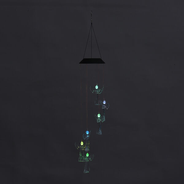 LED Solar Windspiel - Engel, Gr&ouml;&szlig;e 12,8x12,8x75 cm, Transparent image number 2