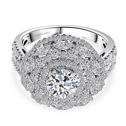 LUXURIANT DIAMOND - Lab Grown Diamant  Ring 925 Silber Rhodiniert (Gr&ouml;&szlig;e 22.00) ca. 2.50 ct