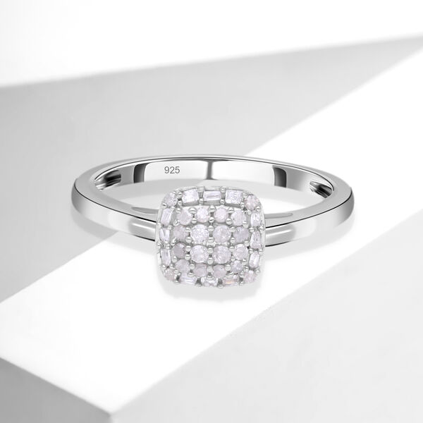 Diamant Ring, 925 Silber platiniert, ca. 0.25 ct image number 2