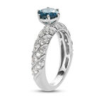 London Blau Topas und Zirkon Ring, ca. 1,70 ct image number 4