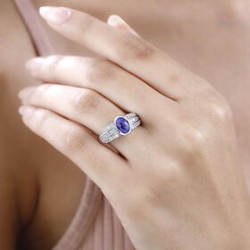 AA Tansanit und Zirkon Ring - 1,94 ct.