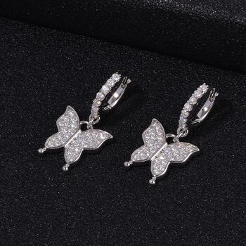 Moissanit Ohrringe, 925 Silber rhodiniert, ca. 0.93 ct