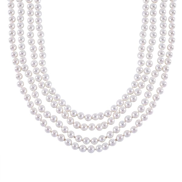 Weiße Muschelkernperlen-Halskette image number 3