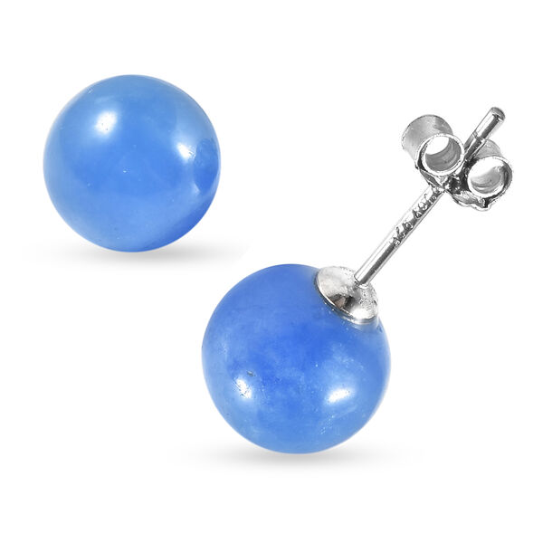 2er-Set flexibles, blaues Jade-Armband, 19 cm, und Ohrstecker, 925 Silber rhodiniert ca. 126,00 ct image number 4