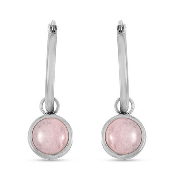 Lapislazuli und Rosenquarz Charme Ohrringe in Edelstahl ca. 7,00 ct