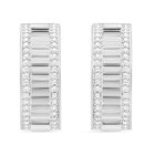 Weißer Diamant P Ohrringe 925 Silber platiniert