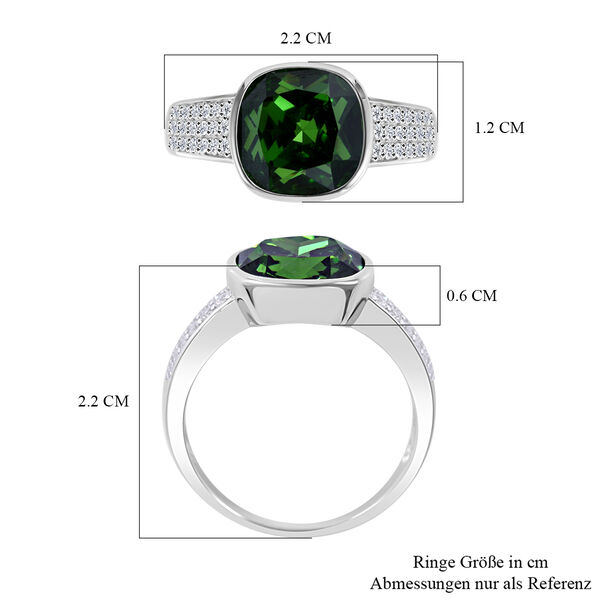 LUSTRO STELLA gr&uuml;ner und wei&szlig;er Zirkonia-Ring - 9,03 ct. image number 4