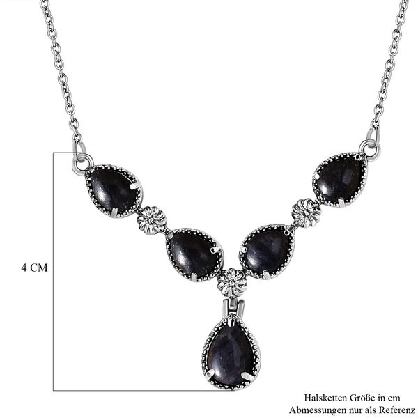 Blaue Aventurin-Halskette in Silber, 9,07 ct. image number 6
