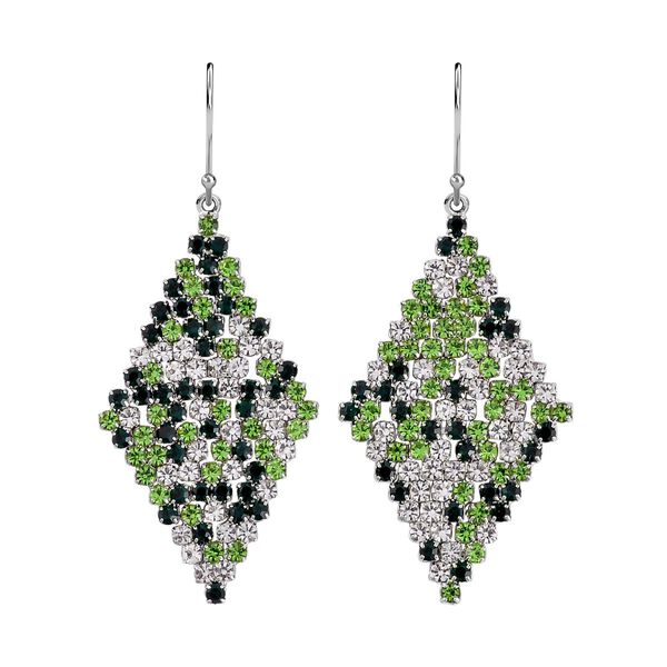 Kristall Rhombus Ohrringe, mehrfarbig