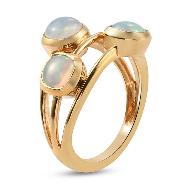 Natürlicher, äthiopischer Opal-Ring, 925 Silber vergoldet 0 c ca. 1,10 ct image number 5