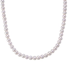 D'Joy Zhuji Akoya Perle 60+5cm Halskette, 925 Silber vergoldet