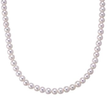 D'Joy Zhuji Akoya Perle 60+5cm Halskette, 925 Silber vergoldet