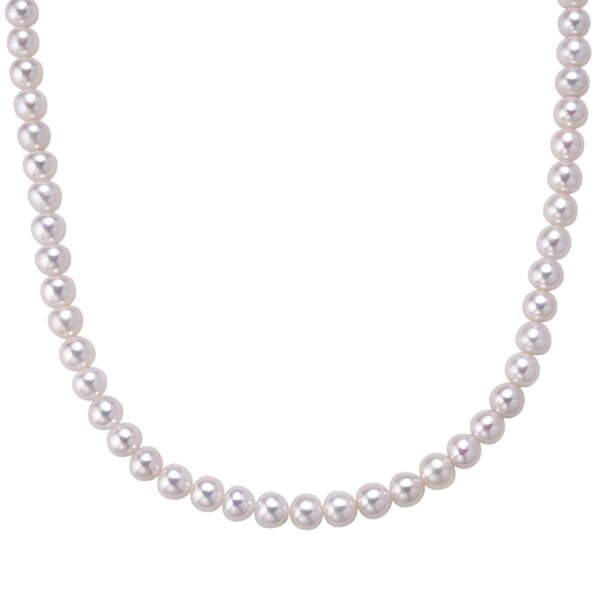 D'Joy Zhuji Akoya Perle 60+5cm Halskette, 925 Silber vergoldet