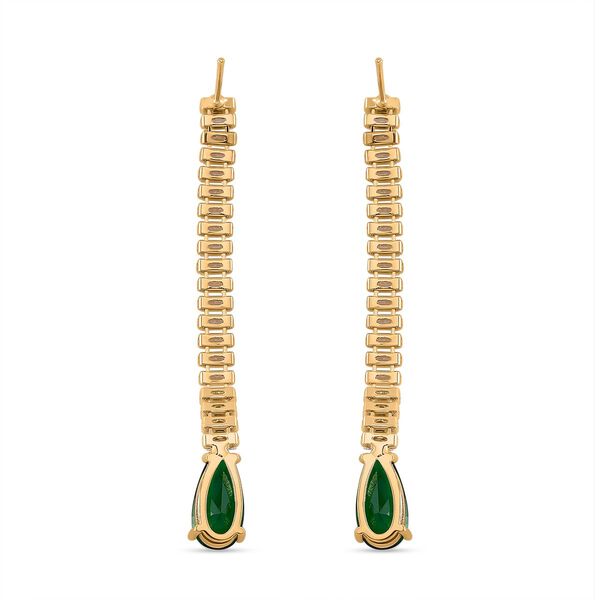 Weißer Zirkonia, Neongrüner Kristall Schmuckset Messing image number 9