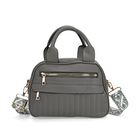 " life-style:Color:Grey; Size/Profile: PU Crossbody Bag Wall (exterior):PU Lining (Interior):Polyester; Pockets (exterior):Zipper -5; Pockets (interior): zipped-1,slip-2 Size:25*9*18cm shoulder strap size:120 cm"