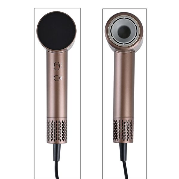 Profi Haartrockner Hochgeschwindigkeit, bürstenloser Motor, 110000 U min, Ionen Technologie, 360 Grad Magnet Aufsatz, 4 Heizstufen 3 Geschwindigkeiten, LED Ring, VDE Stecker, 1.7 m Kabel, 9.5 x 7.5 x 25 cm image number 5