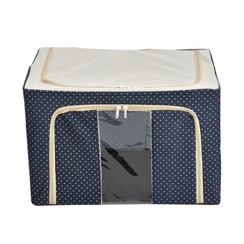 66L Aufbewahrungsbox mit Metallrahmen, Stapel- und faltbar, 50x40x33cm, Blau