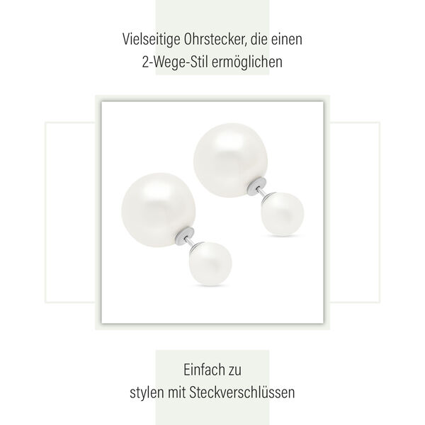 Mode weiße Muschelperlen-Ohrstecker image number 9