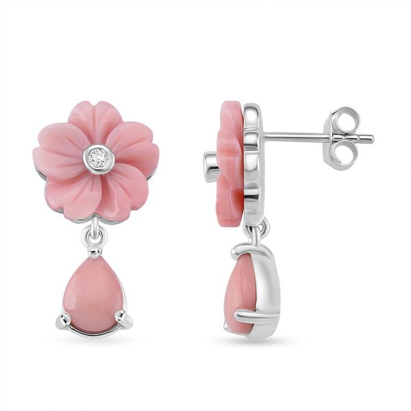 D'Joy Natürliche Rosa Königsmuschel Perle Ohrringe 925 Silber rhodiniert image number 0