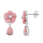 D'Joy Natürliche Rosa Königsmuschel Perle Ohrringe 925 Silber rhodiniert
