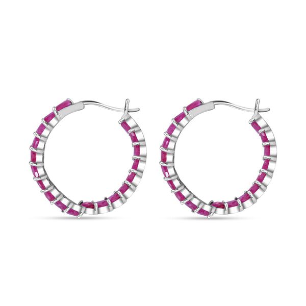 Afrikanischer Rubin (Fissure gefüllt) Ohrringe 925 Silber rhodiniert ca. 8,07 ct. image number 2