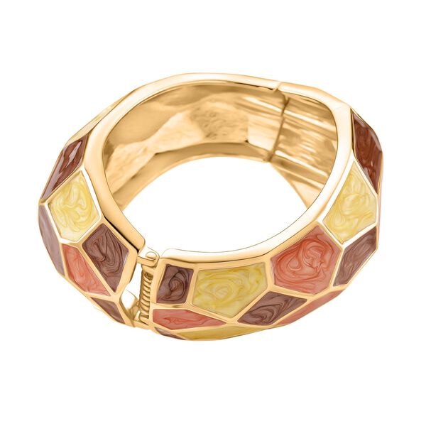 Emaille-Armreif im Facetten-Design, ca. 18 cm, Himmelblau image number 5