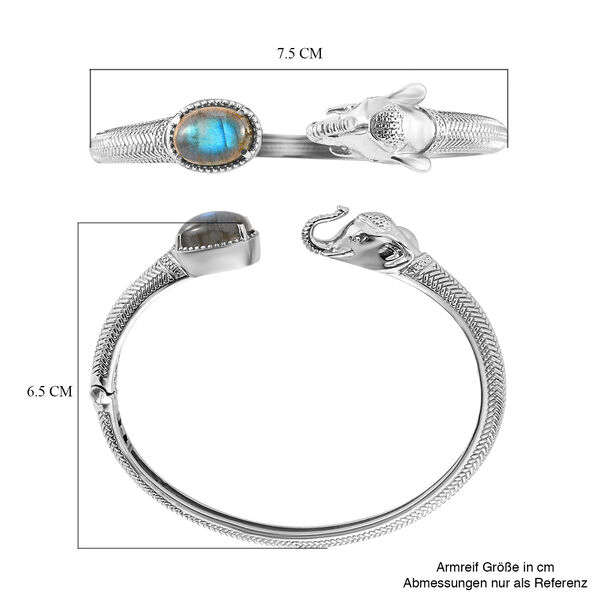 Labradorit Armreif 20 cm Edelstahl ca. 7,25 ct image number 5