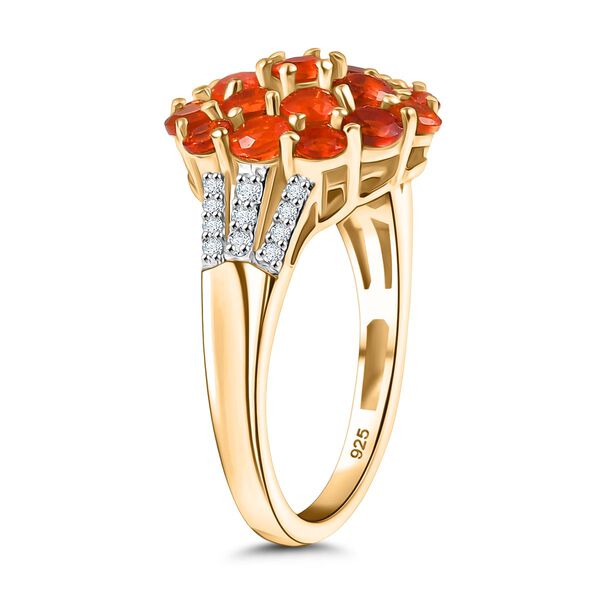 Blaze Feueropal Ring 925 Silber 750 Gelbgold Vermeil (Gr&ouml;&szlig;e 18.00) ca. 1.56 ct image number 5