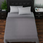 2er-Set Maulbeereseiden-Steppdecke und Kissenbezug, Grau, 155x200 - 40x80 cm