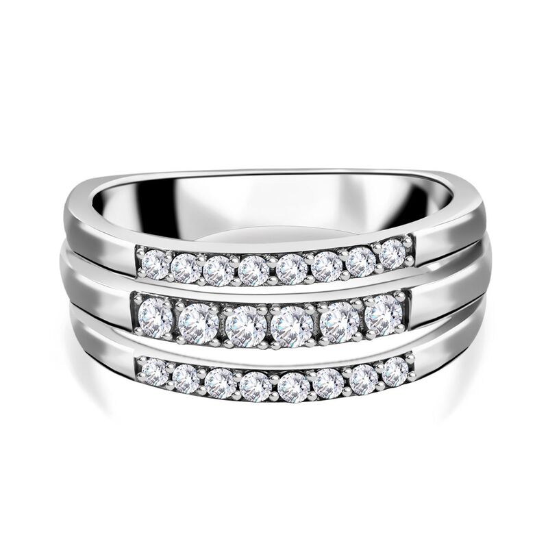 Lustro Stella - Weißer Zirkonia Ring, 925 Silber rhodiniert (Größe 18.00) image number 0