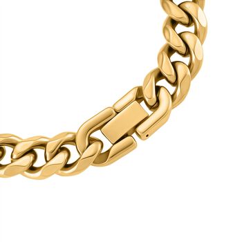 DESIGNER INSPIRIERT Panzer 316L Edelstahl IP-Gelbbeschichtung Armband ca. 19 cm ca. 23,20g