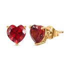 D joy Lab Created Padparadscha-Saphir Ohrringe 925 Silber 750 Gelb Vergoldet ca. 3.60 ct