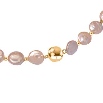 11-12mm pfirsich S&uuml;&szlig;wasserperlen-Halskette, 50cm - 170 ct.