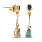 Grandidierit Ohrringe, 925 Silber vergoldet ca. 1,04 ct