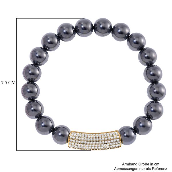 Terahertz, Wei&szlig;er Zirkonia Armband, flexibel, Messing, vergoldet image number 5