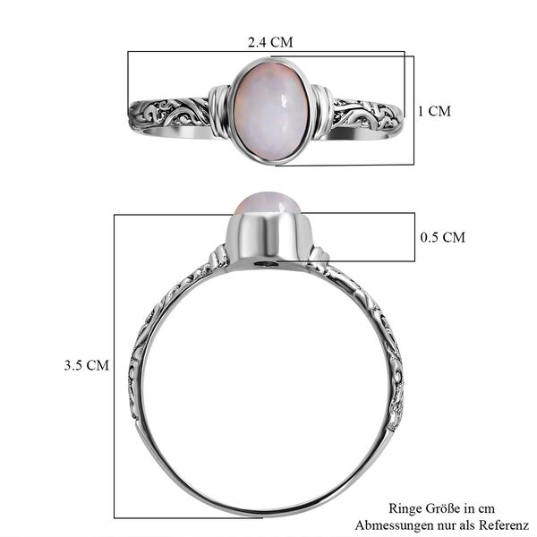 Royal Bali Kollektion - Natürlicher, äthiopischer Welo Opal Ring 925 Silber (Größe 16.00) ca. 0.82 ct image number 5