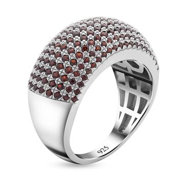 Roter Granat Ring, 925 Silber rhodiniert (Gr&ouml;&szlig;e 19.00) ca. 0,37 ct