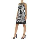DESIGUAL, Strickkleid mit kurzen Ärmeln, Geometrischer Illusion-druck, Schwarz und Weiß, Größe-38 image number 1