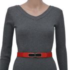 Modischer Gürtel mit Metallschnalle, Größe 3x65 cm, gewebt, rot