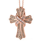 Natürlicher Champagner Diamant P3 Anhänger 925 Silber Roségold Vermeil ca. 0,50 ct.