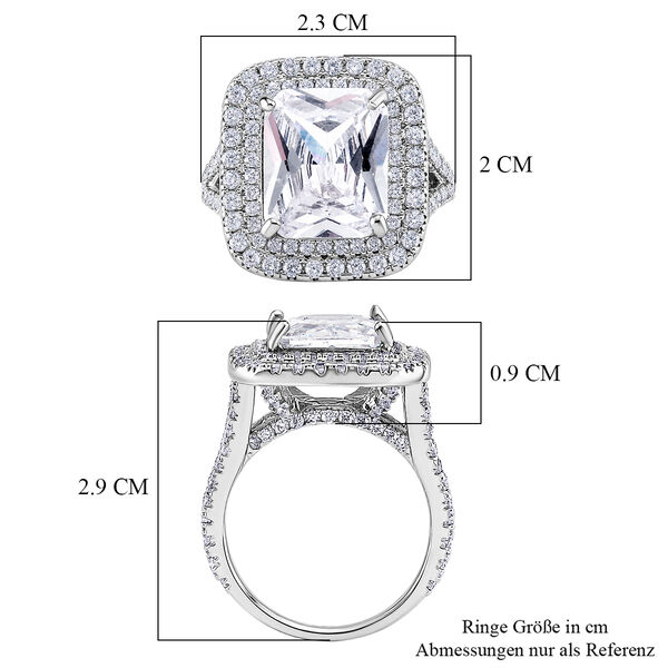 Wei&szlig;er Zirkonia Ring Nickelfreies Messing (Gr&ouml;&szlig;e 21.00) image number 6