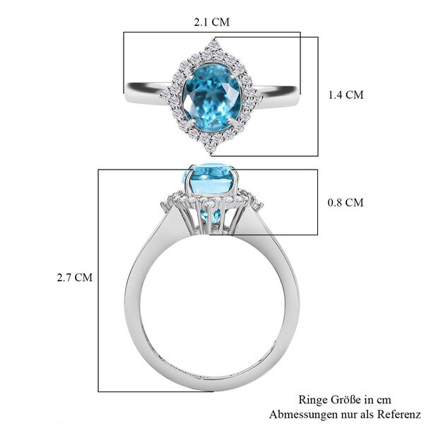 RHAPSODY AAAA blauer Zirkon und VS Diamant Ring in 950 Platin - 3,94 ct. image number 7