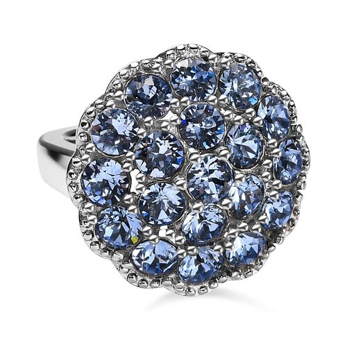 Leichter Saphir Kristall Ring, Edelstahl (Größe 19.00) image number 0