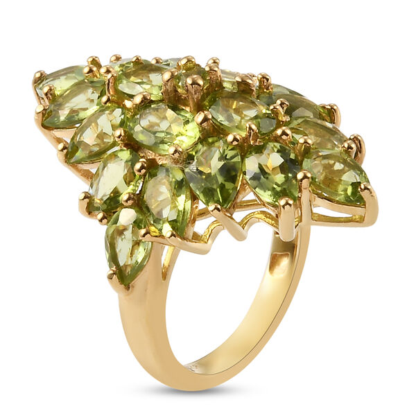 Natürlicher Peridot-Ring, 925 Silber vergoldet  ca. 9,49 ct image number 5