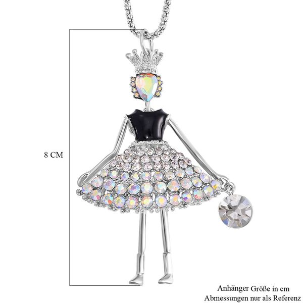 Emaillierte mehrfarbige Kristall-Halskette, 70+5 cm image number 6