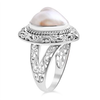 D'Joy Royal Bali - Wei&szlig;er Mabe Perle Herz Ring