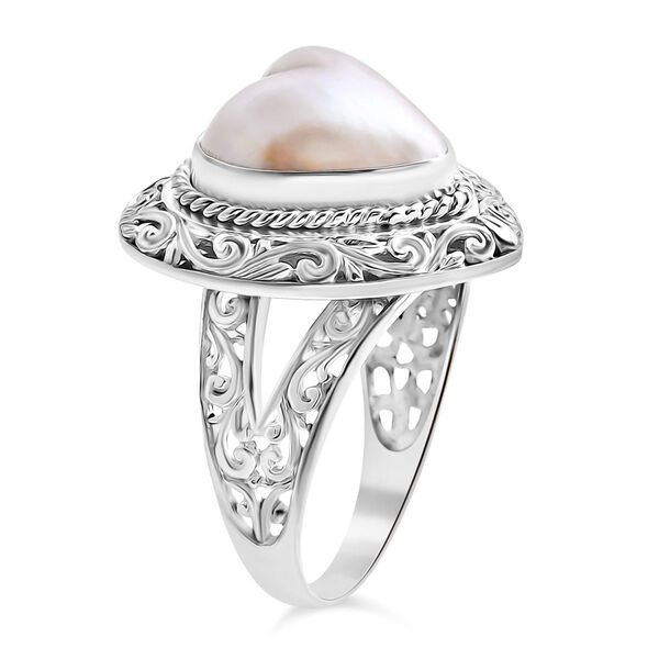 D'Joy Royal Bali - Wei&szlig;er Mabe Perle Herz Ring image number 3